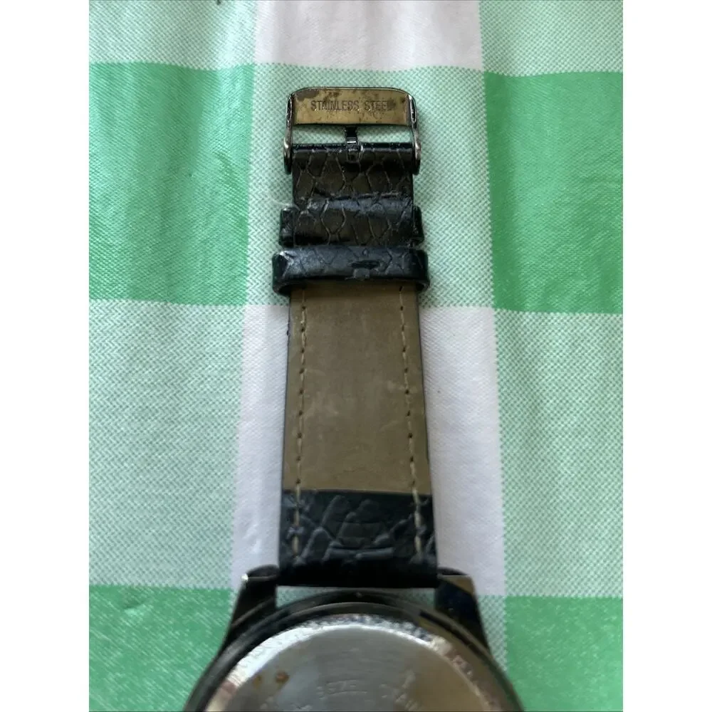 Dark Silver Tone Black Dial And Band Women’s Quartz Watch